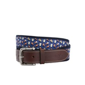 Vinyard Vines Pizza, Wings & Beer Canvas Club Belt 30